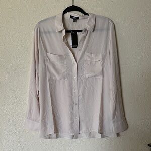 Premise Studio Button-Up Shirt light cream tan - Size Large